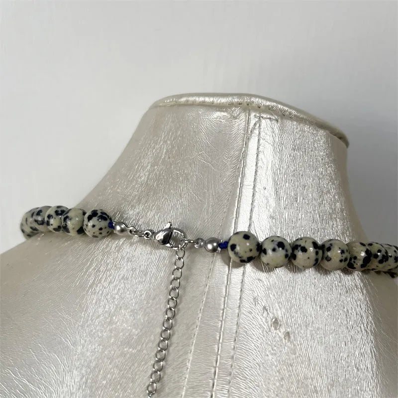 Dalmatian Jasper Bead Necklace