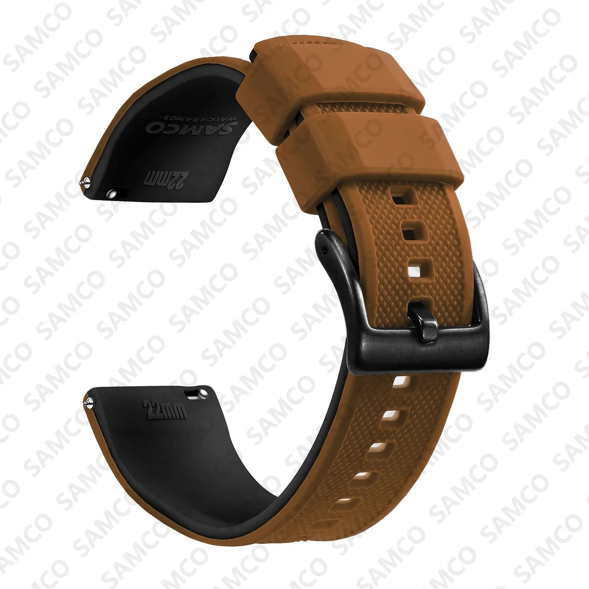 Polar Textured Silicone Band with Buckle Choices – Brown / Black / Black Buckle