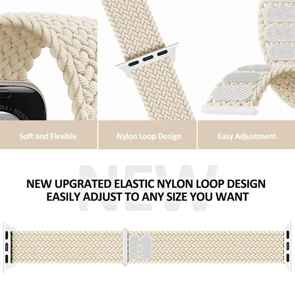 Illustration of braided nylon texture and fold-back fastening