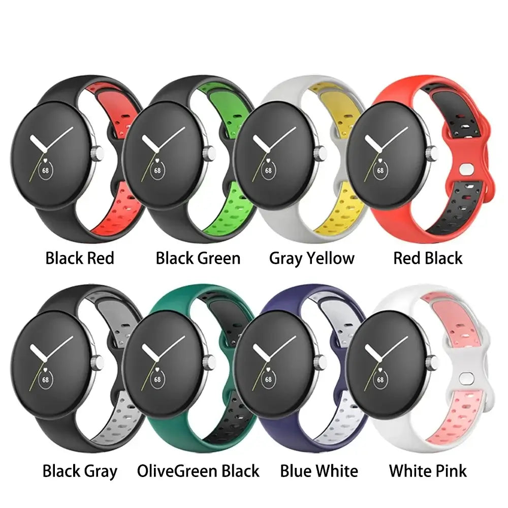 Two-tone sport bands showing outer colors