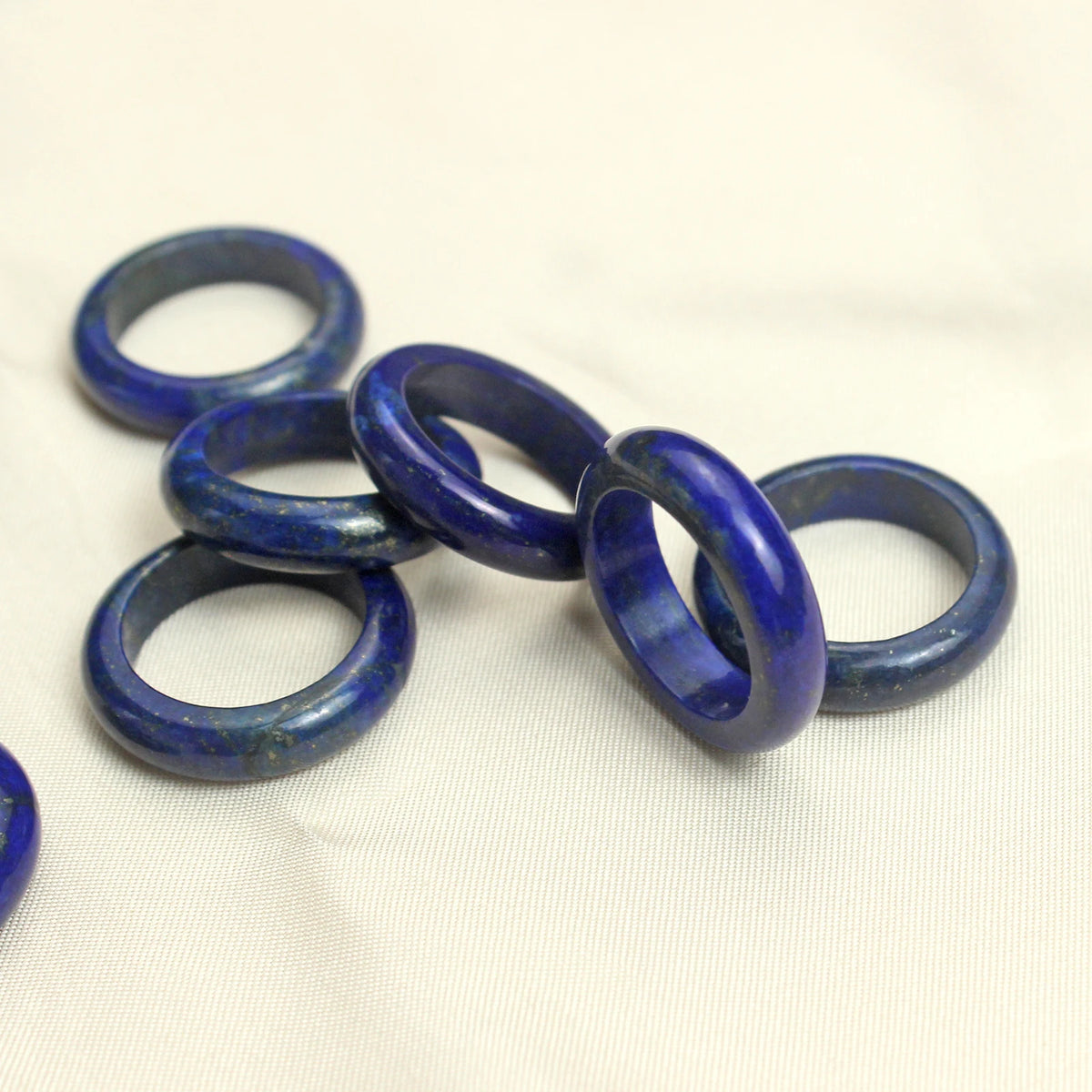Solid lapis lazuli band ring, 6mm