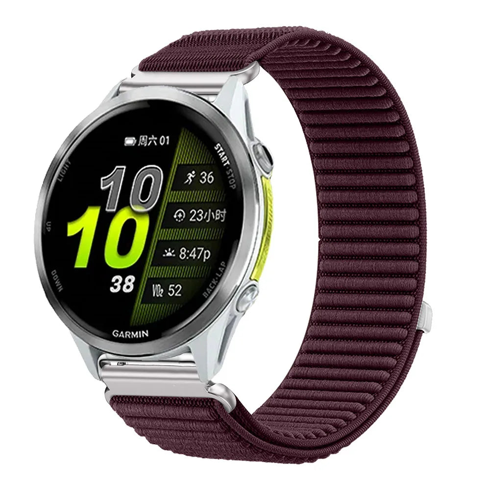 Polar Ribbed Nylon Sport Loop Watch Band — Wine Red