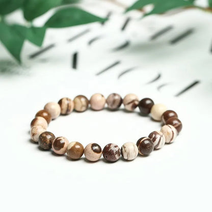 Zebra Jasper Bead Stretch Bracelet