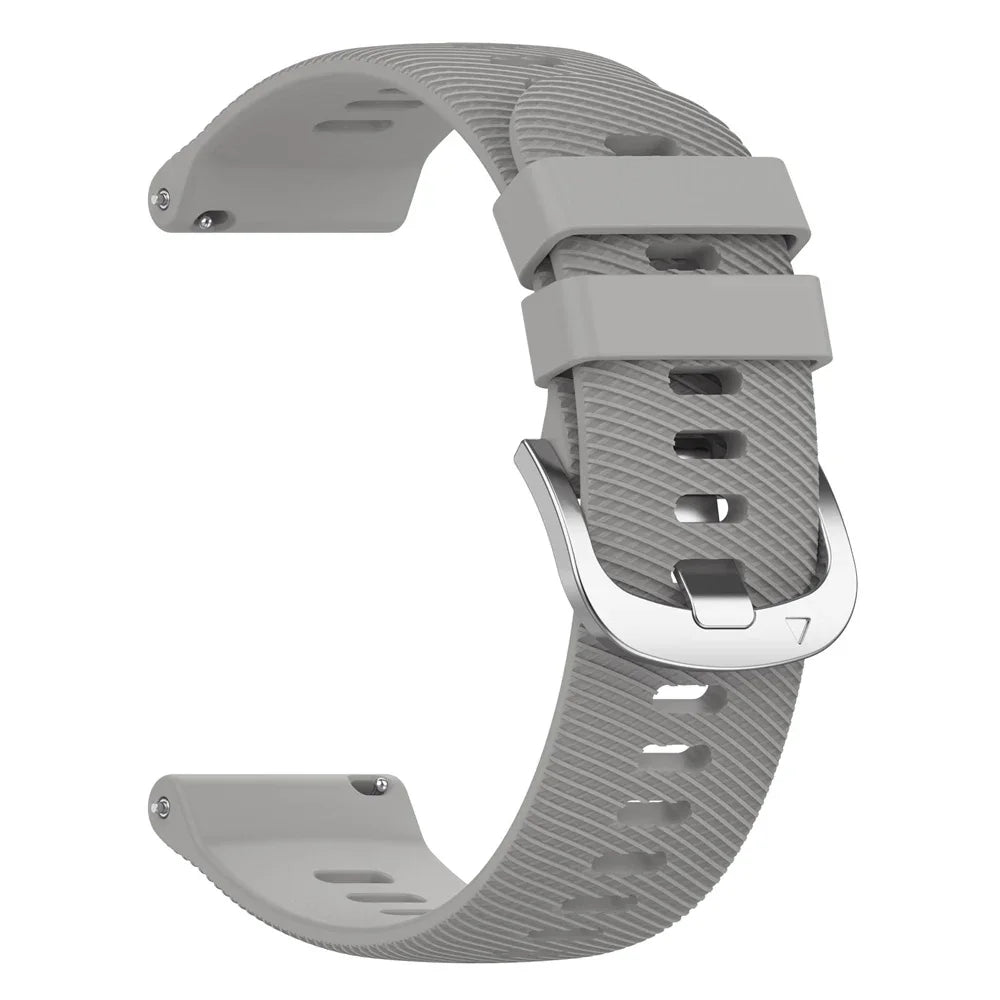 Polar Textured Silicone Band with Color and Buckle Options — Light Gray / Silver Buckle