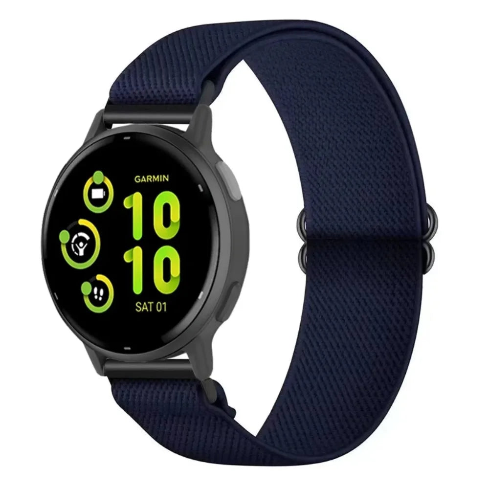 Motorola Moto Nylon Loop Band with Adjustable Slider — Navy nylon slider loop on watch