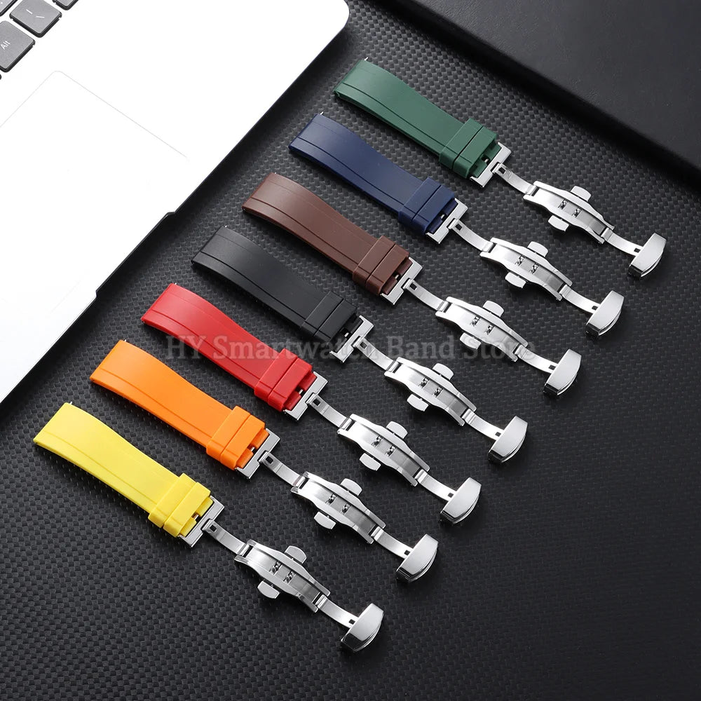 Silicone Butterfly Clasp Band in all colors with butterfly clasps