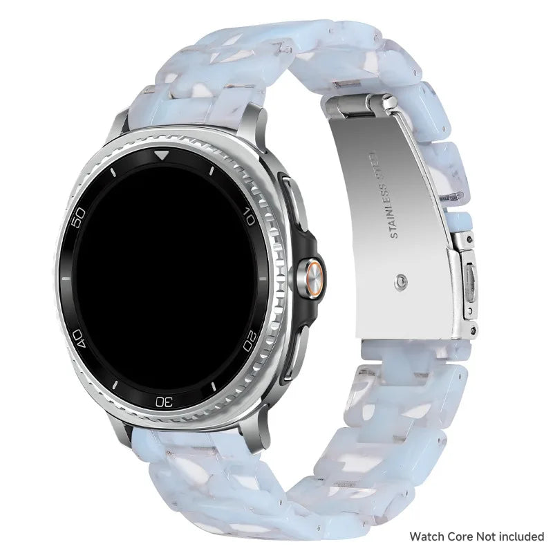 Samsung Galaxy Resin Link Watch Band - Tortoise Women Watch8/Watch8 Classic/Watch9 Ultra/Ultra2 on smartwatch.
