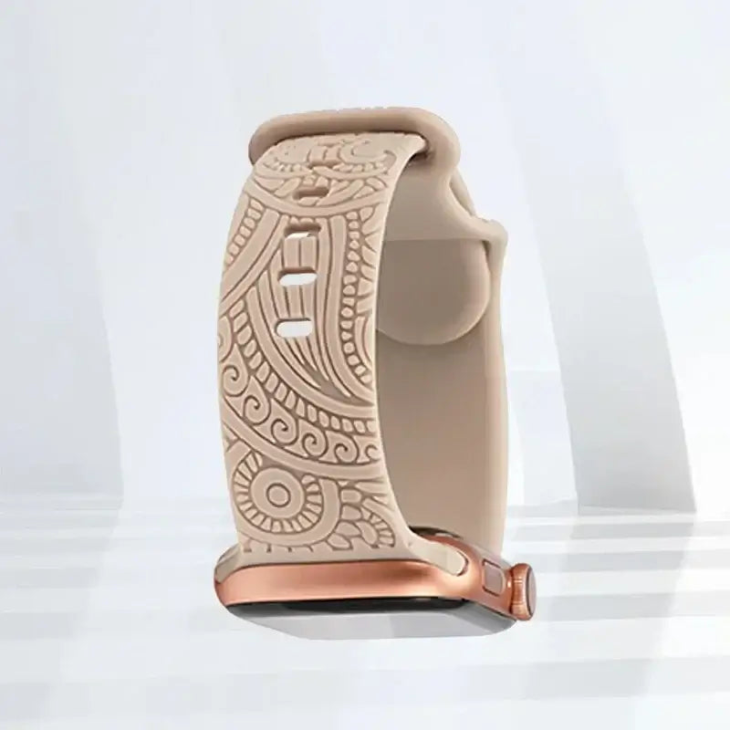Taupe Ornamental silicone Apple Watch band
