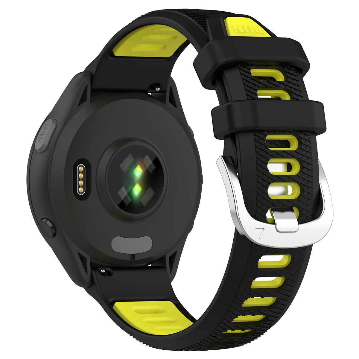 COROS Two-Tone Silicone Band with Silver Buckle – Black / Yellow