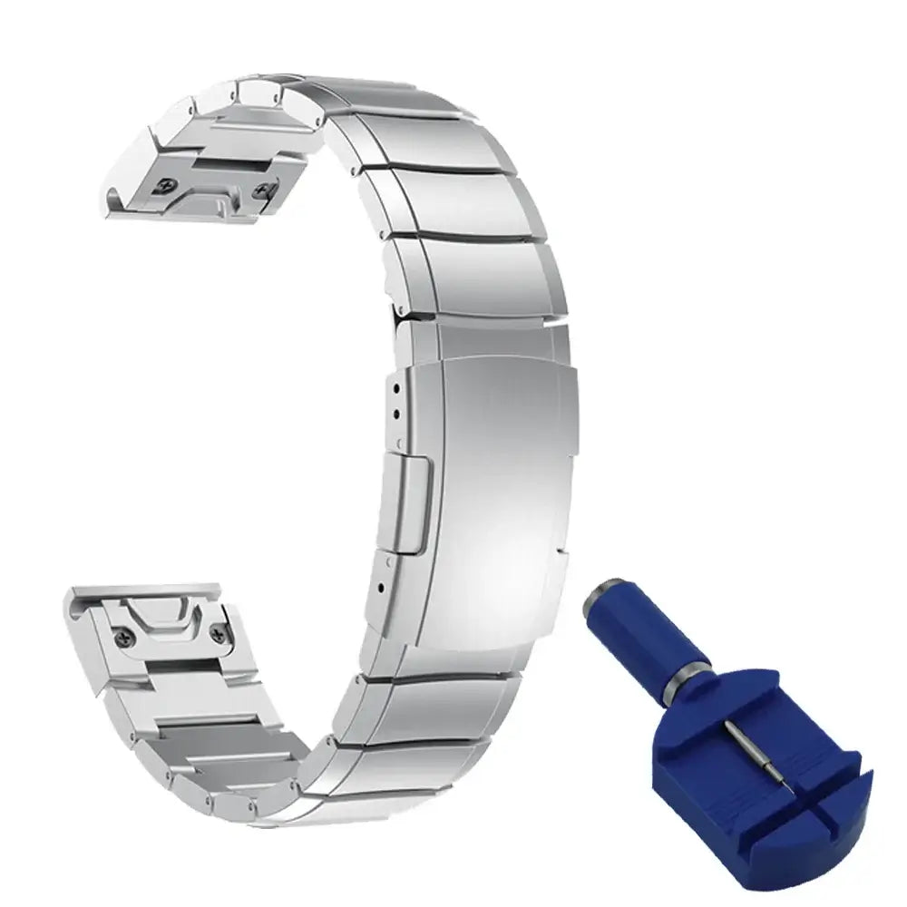 Garmin QuickFit Stainless Steel Flat-Link Band in Silver
