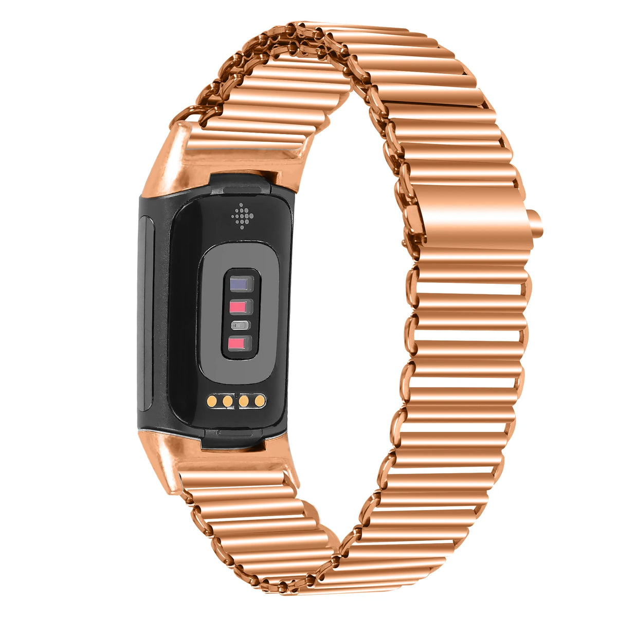 Fitbit Charge Ribbed Stainless Steel Bracelet Band - Rose Gold
