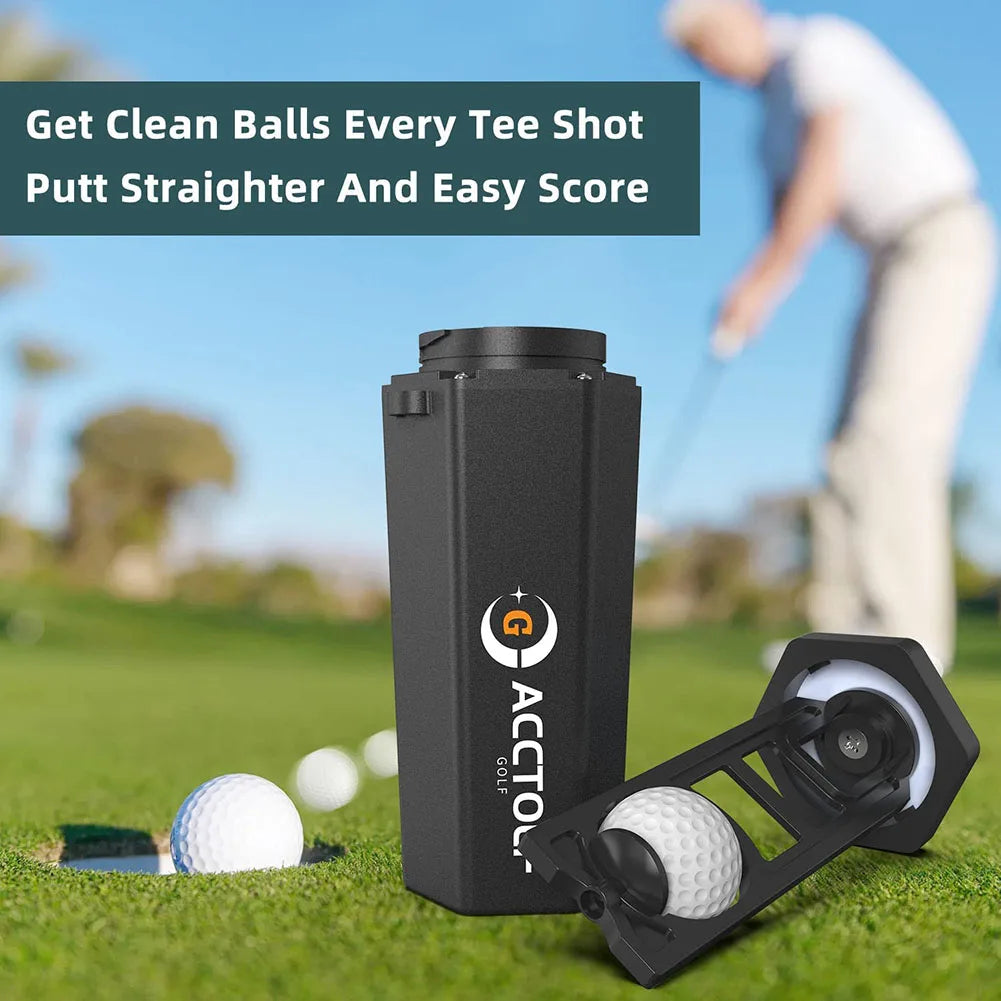 Portable Golf Ball Washer for Cart Cup Holder, with Towel