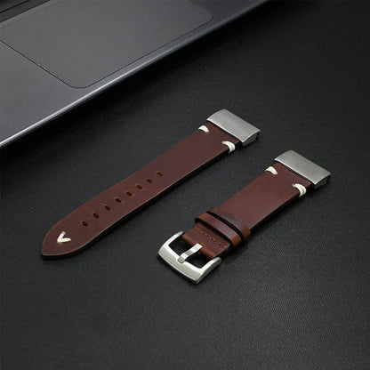 Garmin Leather Soft Strap - premium brown leather smartwatch band for Garmin, featuring adjustable fit and elegant design.