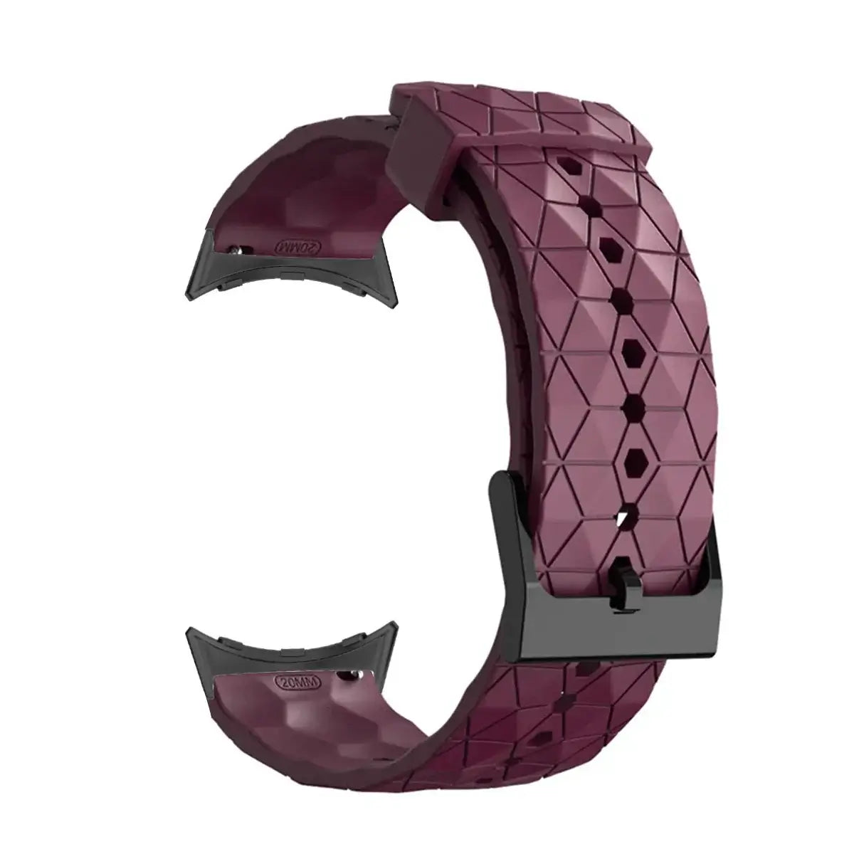 Geometric Silicone Google Pixel Watch Band in Burgundy