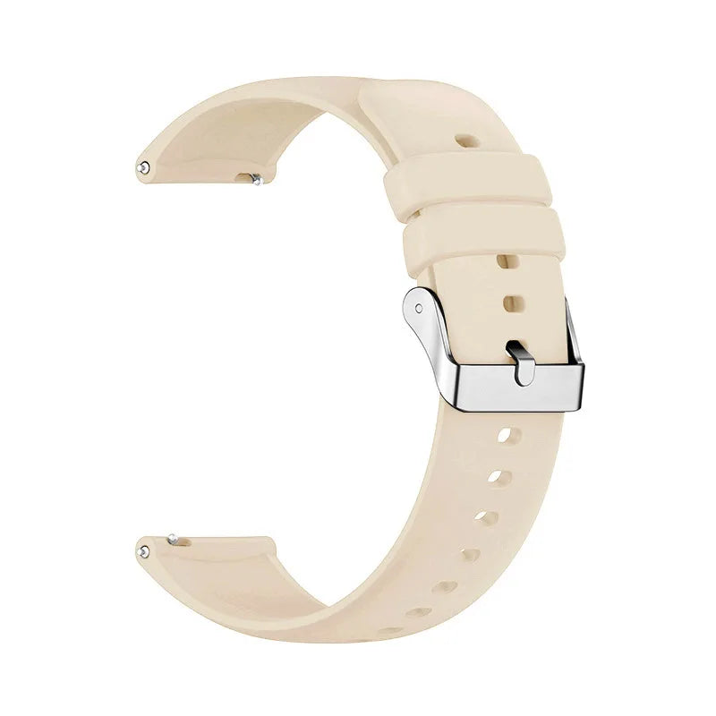 COROS Smooth Silicone Watch Band with Pin Buckle - Starlight - Silver Buckle