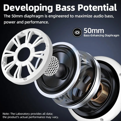 6.5 in LED Golf Cart Speaker, Waterproof Marine Coaxial Speaker, White