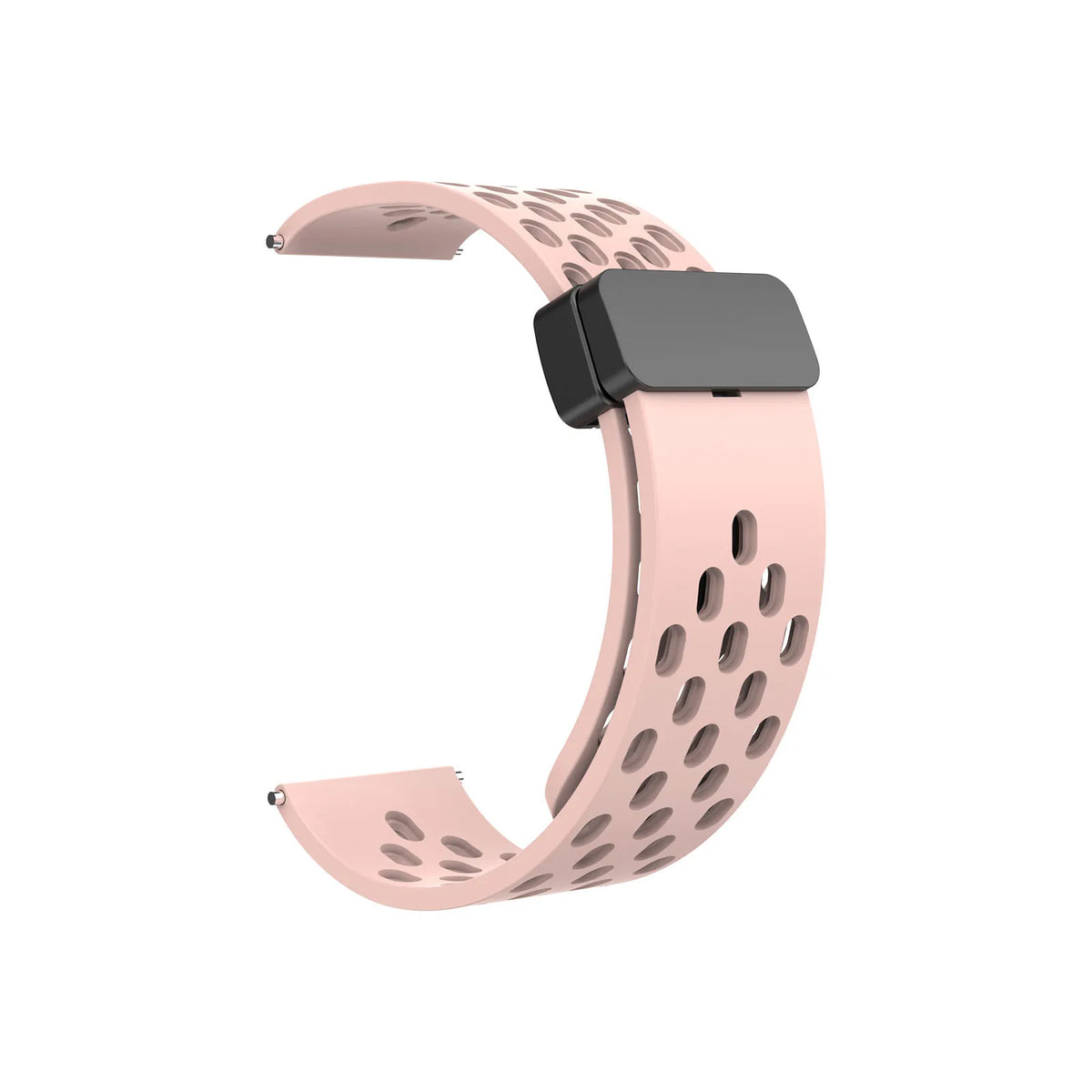 Motorola Moto Perforated Silicone Band with Magnetic Clasp — Pink / Black Clasp