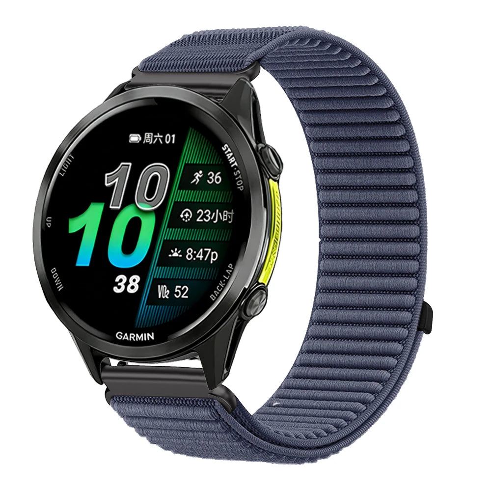 Motorola Moto Ribbed Nylon Sport Loop Watch Band — Blue Gray