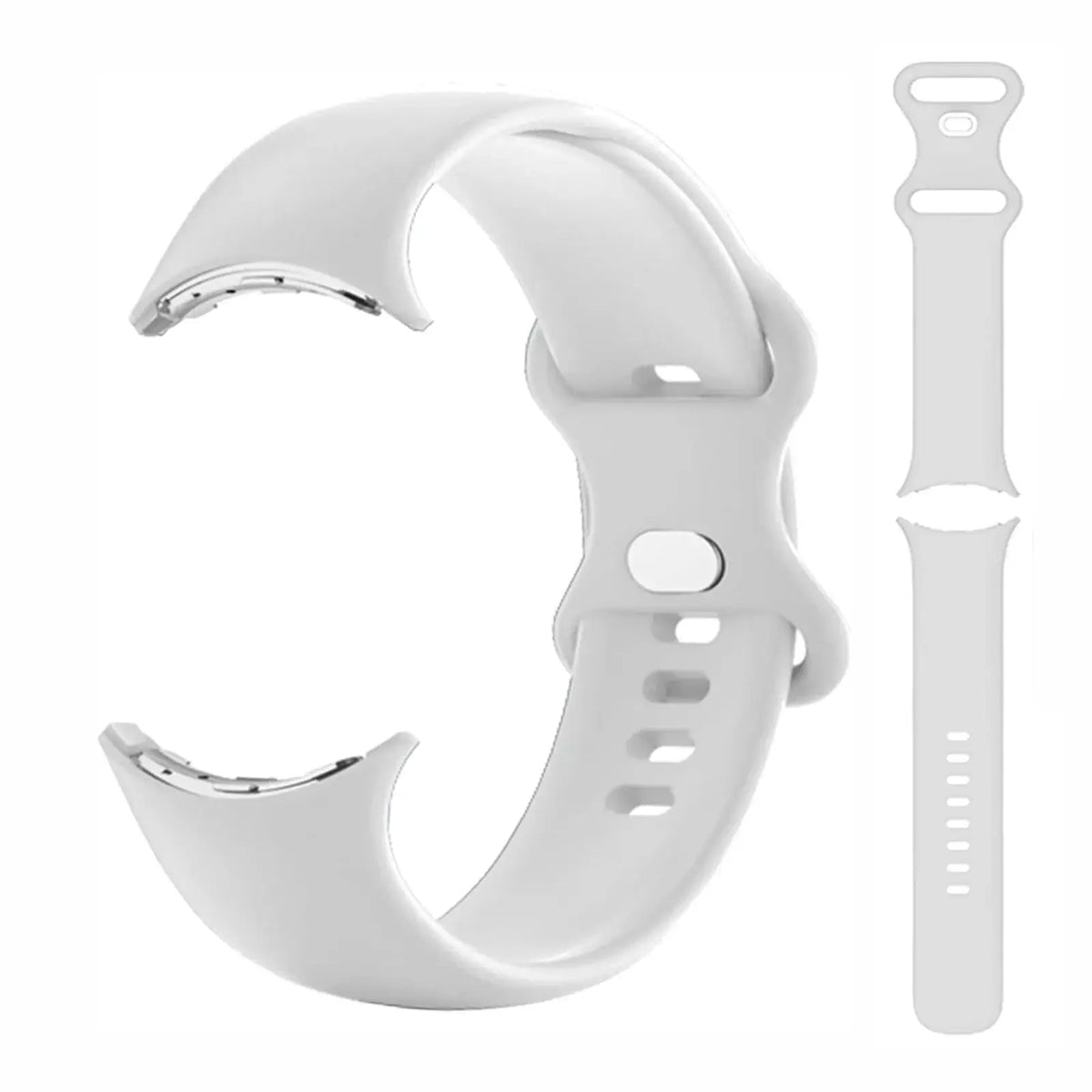 Silicone Google Pixel Watch Band - Two Strap Sizes in White