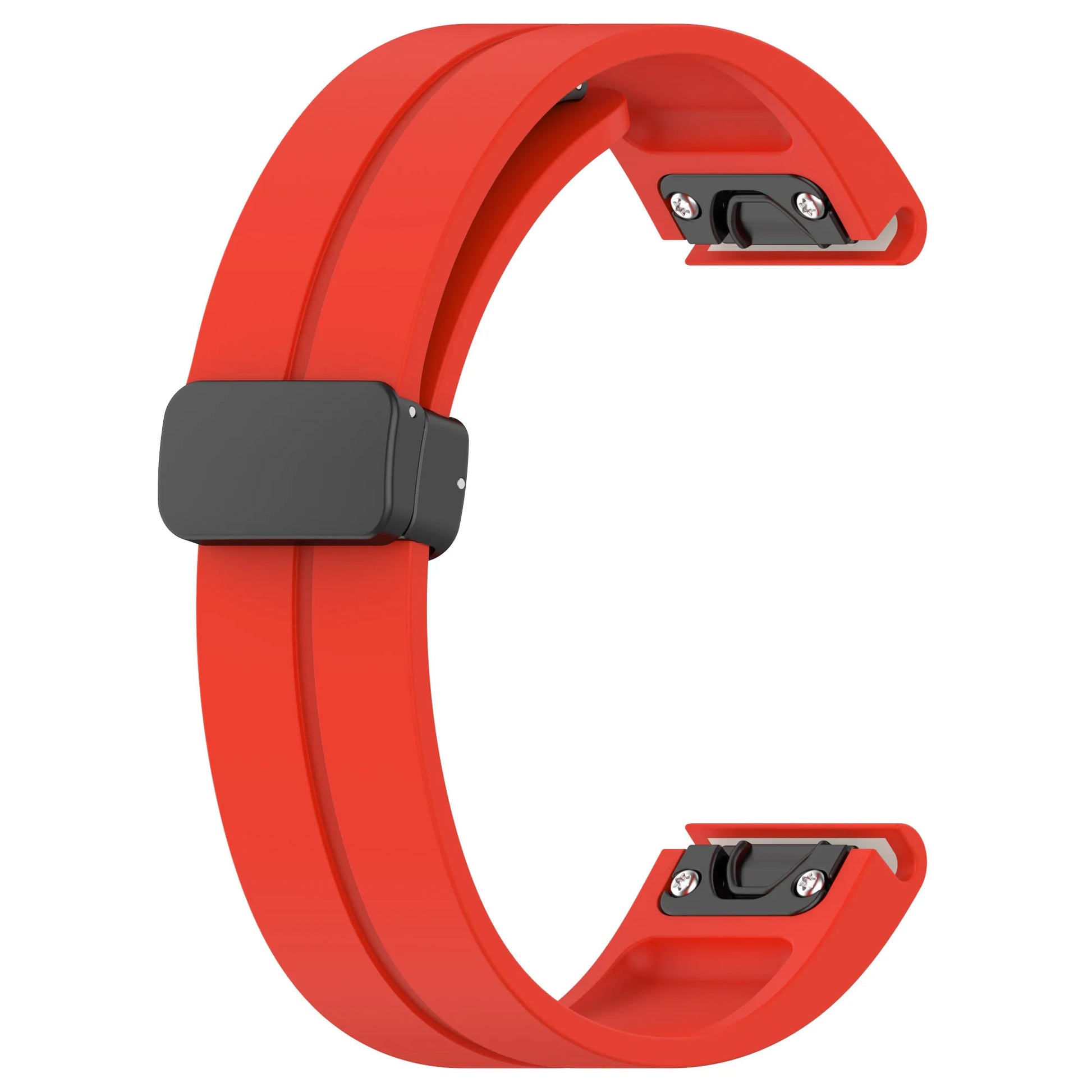 Garmin silicone strap in bright red, durable smartwatch replacement band for comfort and style.