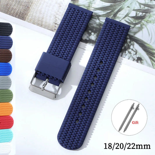 Tread Pattern Silicone Band in navy blue with color options