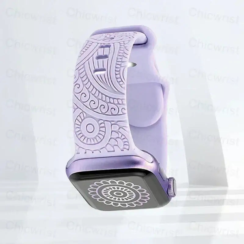 Lavender Ornamental silicone Apple Watch band