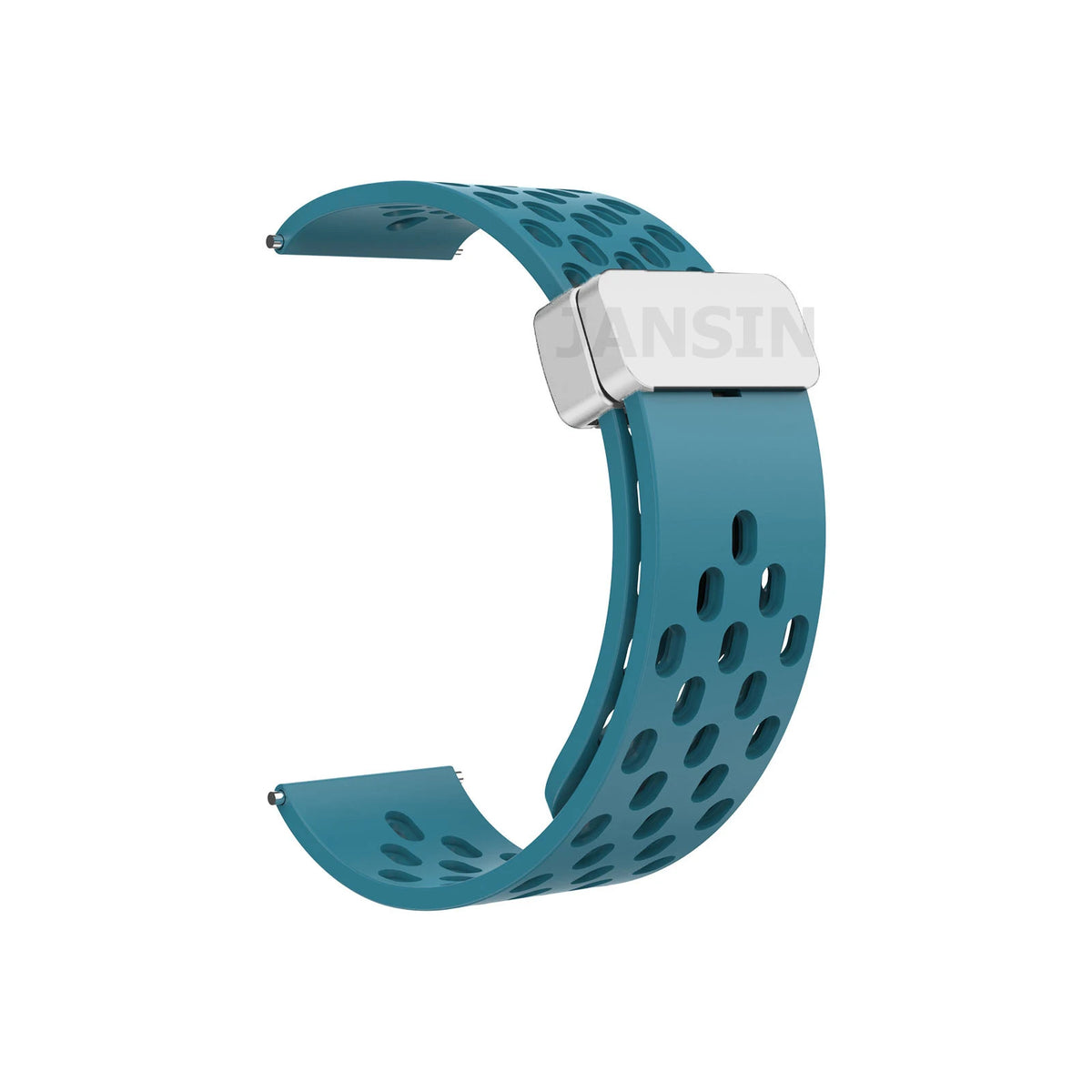 COROS Perforated Silicone Band with Magnetic Clasp – Teal Blue / Silver Clasp