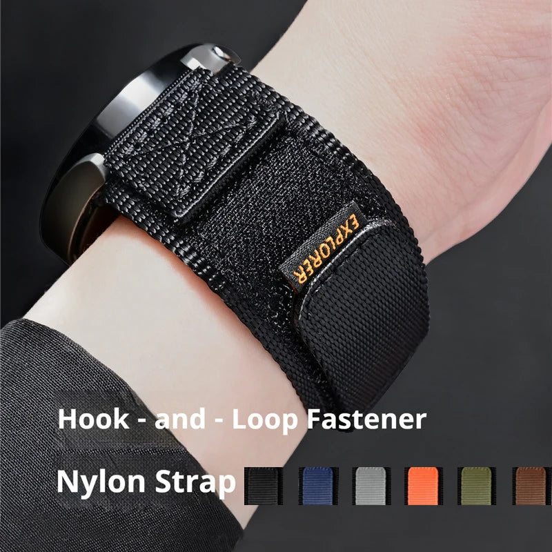 Garmin Hook-and-Loop Nylon Sport Band — hook-and-loop closure on a wrist
