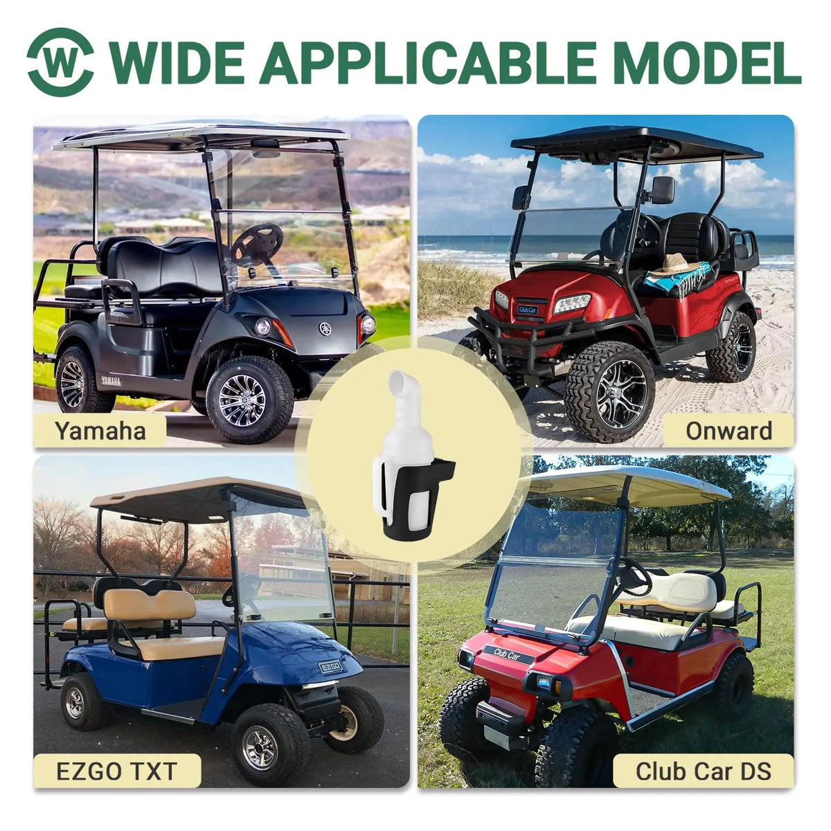 Golf Cart Sand Bottle with Rattle-Proof Holder, Divot Filler