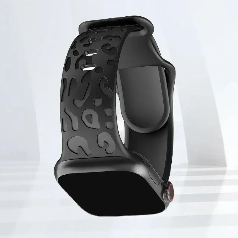 Black Leopard silicone Apple Watch band