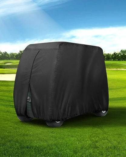 2 Passenger Golf Cart Cover, Waterproof 420D Oxford, Black