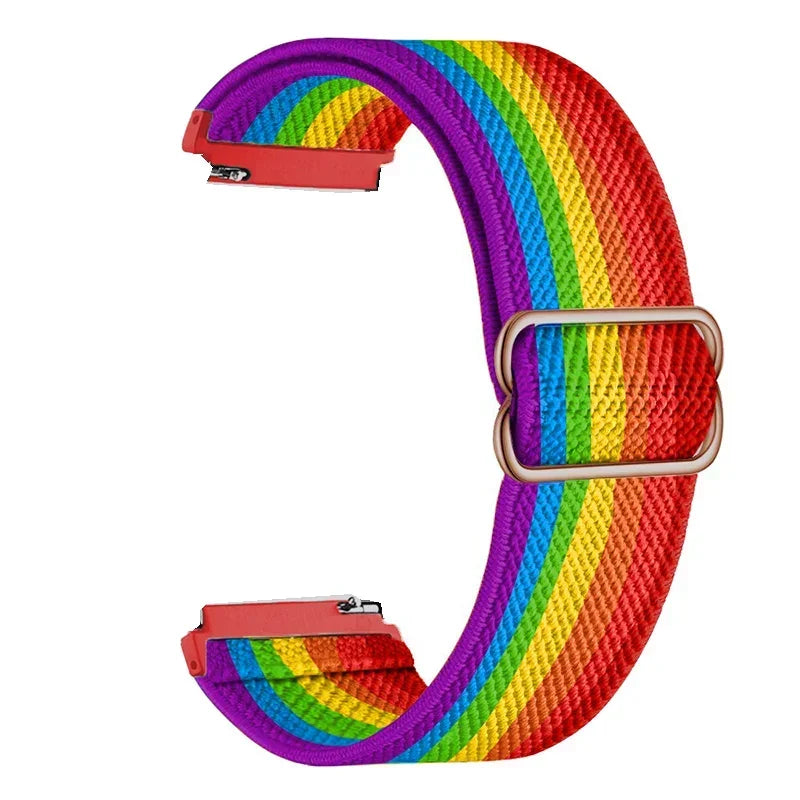 Motorola Moto Nylon Loop Band with Adjustable Slider — Rainbow Stripes