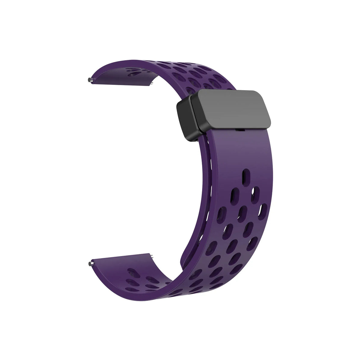 COROS Perforated Silicone Band with Magnetic Clasp – Deep Purple / Black Clasp