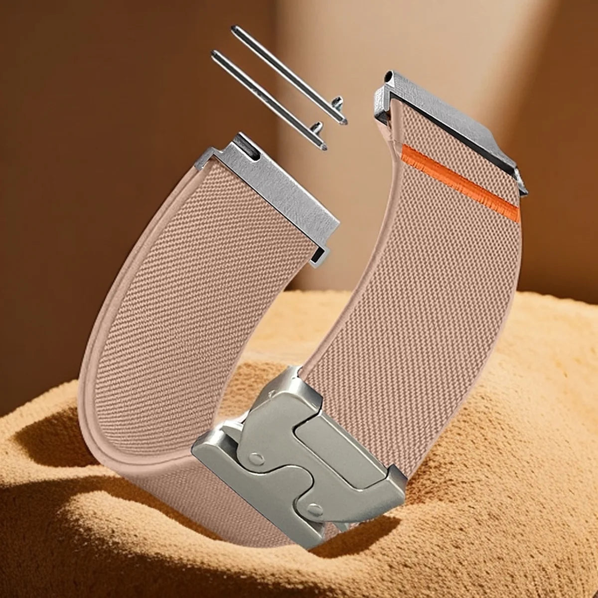 COROS Elastic Nylon Watch Band with Metal Clasp - Dusty Pink