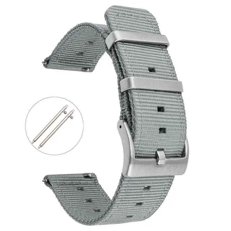 Nylon Band with Twin Metal Keepers in Gray for compatible Huawei watches