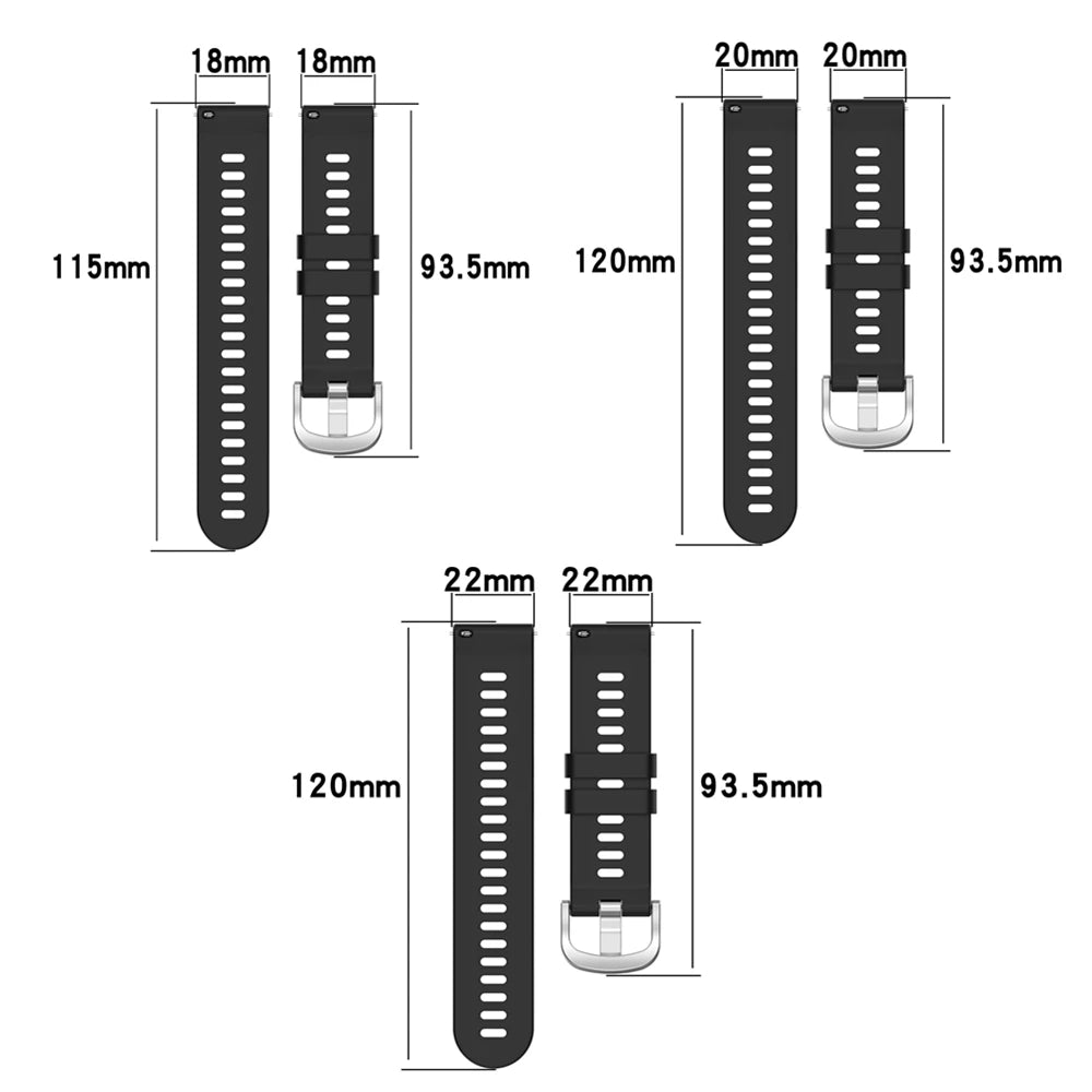 Polar Textured Silicone Buckle Band — Strap dimensions
