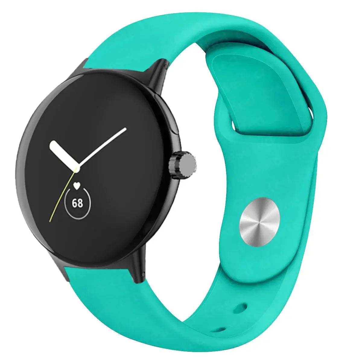 Round Stud Silicone Google Pixel Watch Band in Turquoise