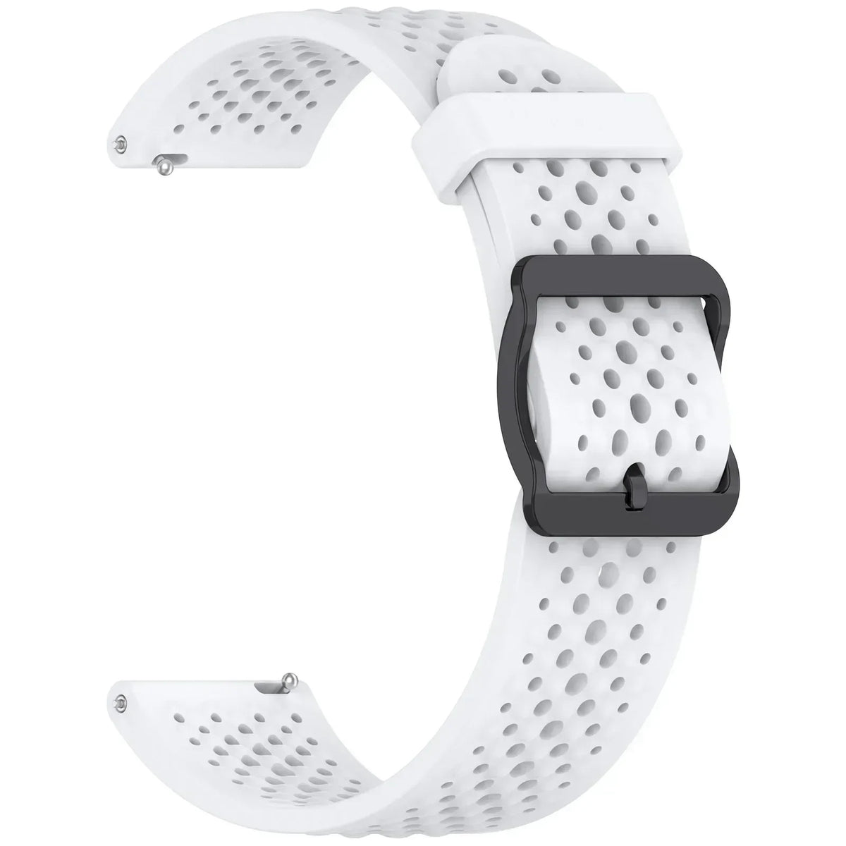 Perforated Silicone Buckle Band for Motorola Moto — White
