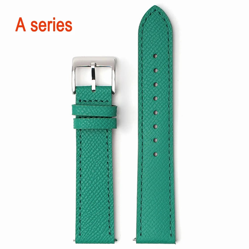 Garmin Epsom Leather Band in Green with Silver Buckle