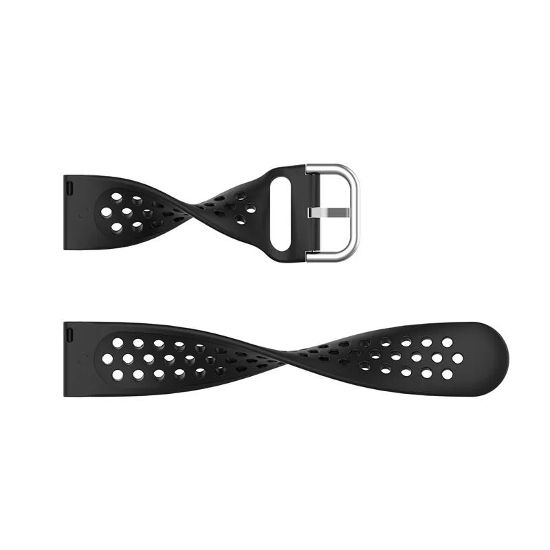 Fitbit Versa, Sense & Blaze Perforated Silicone Band - Perforated silicone flexibility detail