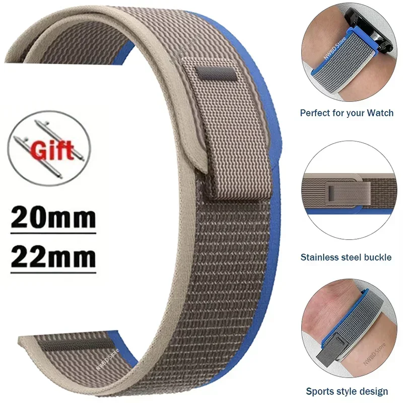 Motorola Moto Nylon Trail Loop Watch Band with Pull Tab — Pull tab and attachment details