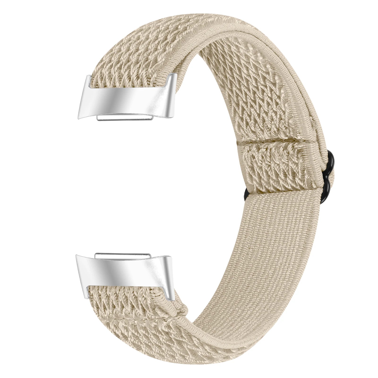 Elastic nylon strap for Fitbit Charge 6 in light beige, perfect for style and comfort, part of bandsco straps collection.