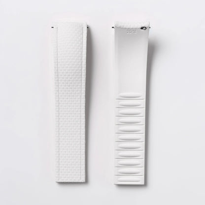 Garmin Curved-End FKM Rubber Band in White, strap only