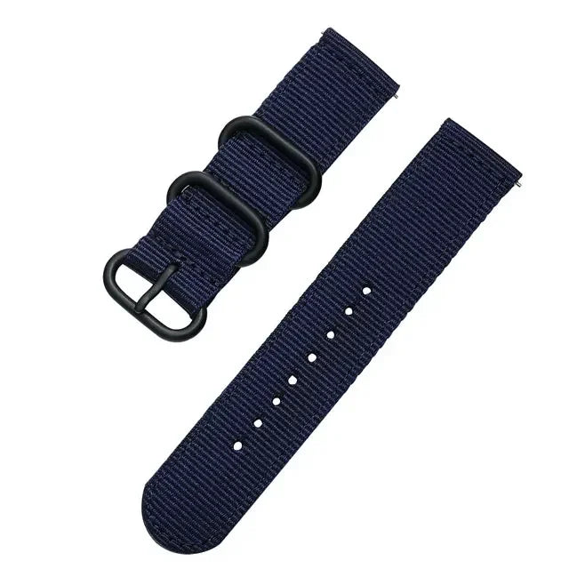 COROS Nylon Band with Metal Keepers – Navy Blue / Black Hardware
