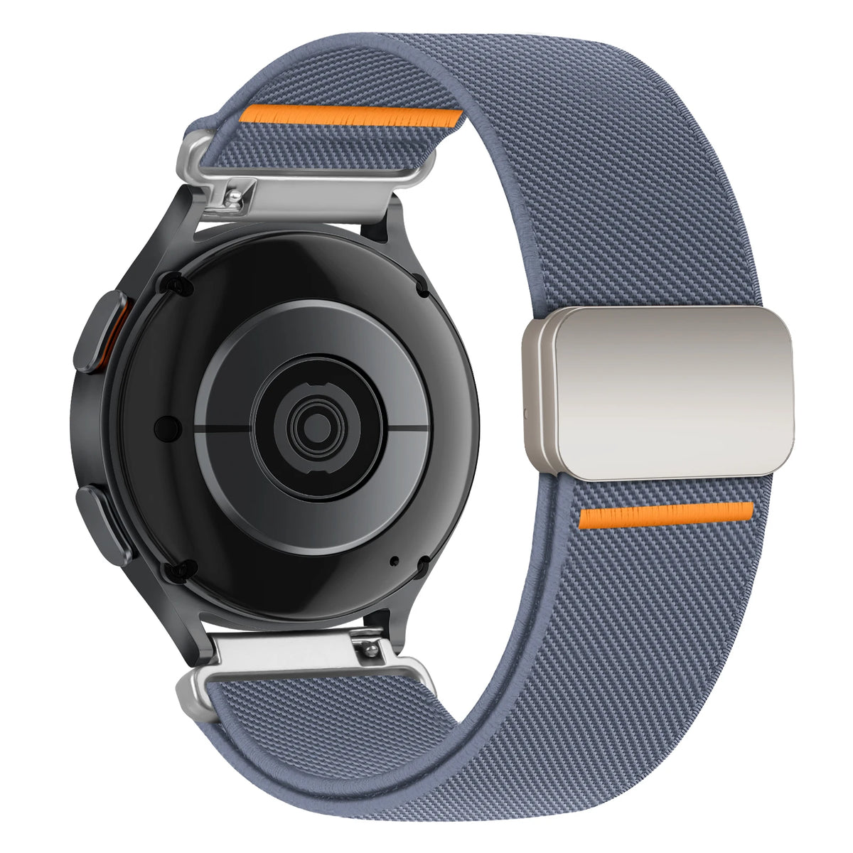 COROS Nylon Band with Magnetic Clasp and Orange Accents – Blue Gray
