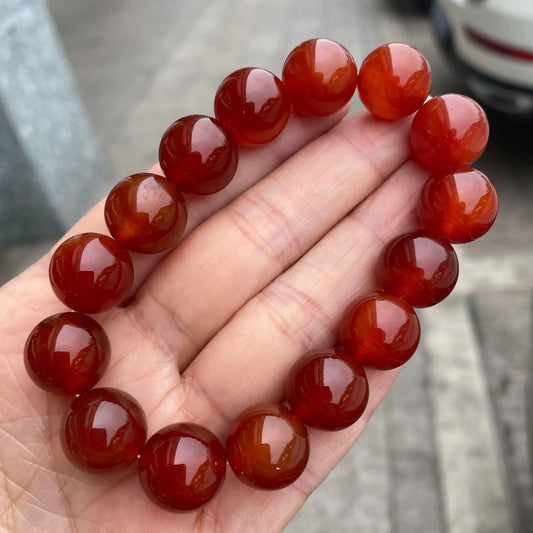 Carnelian bead stretch bracelet