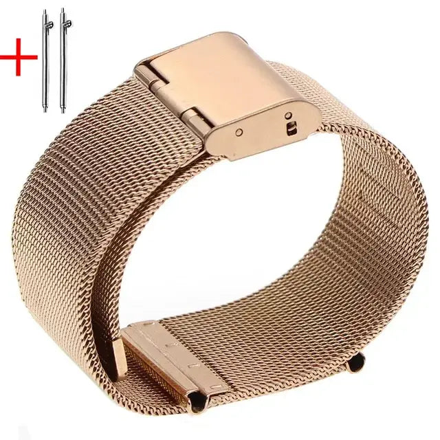 Samsung Galaxy Watch Stainless Steel Mesh Clasp Band in Rose Gold