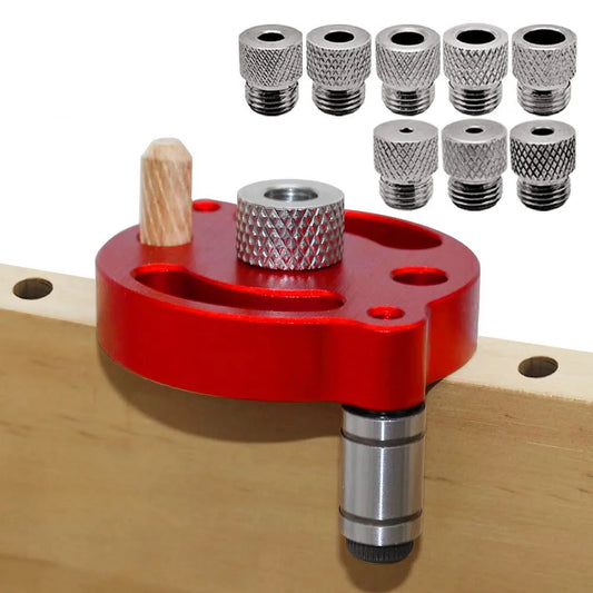 Self-Centering Dowel Jig, Handheld Drill Guide with Bushings