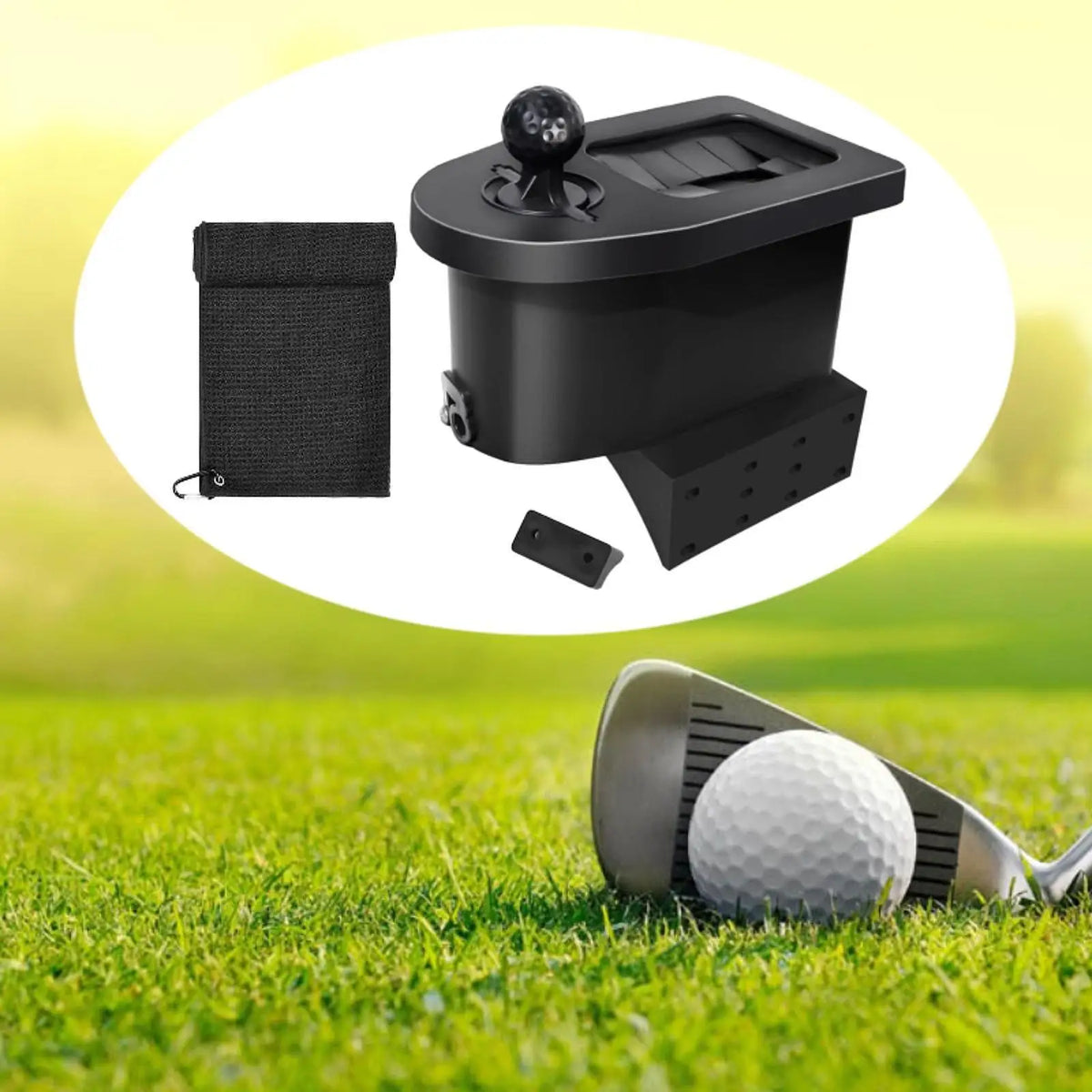 Golf Cart Ball & Club Washer with Bracket and Towel