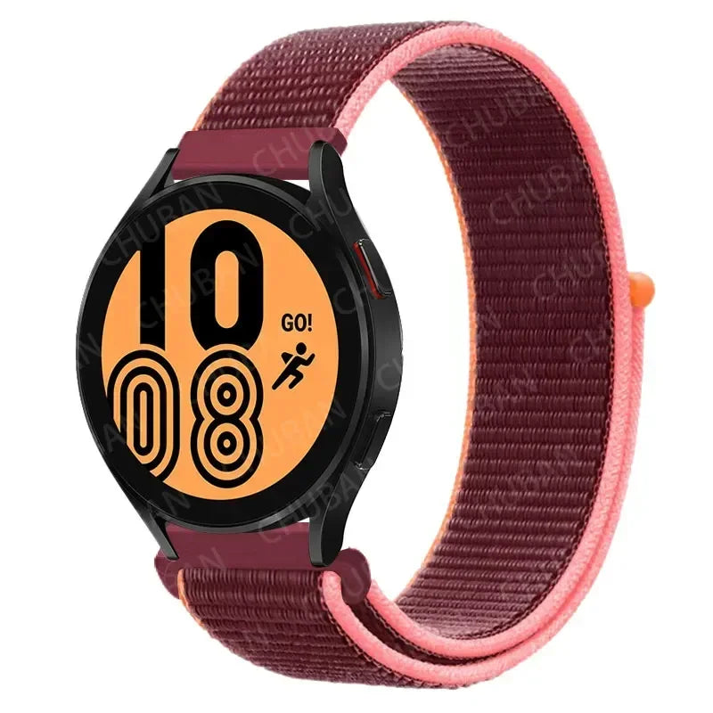 COROS Nylon Sport Loop Watch Band in Solid & Mixed Colors - Wine Red / Coral